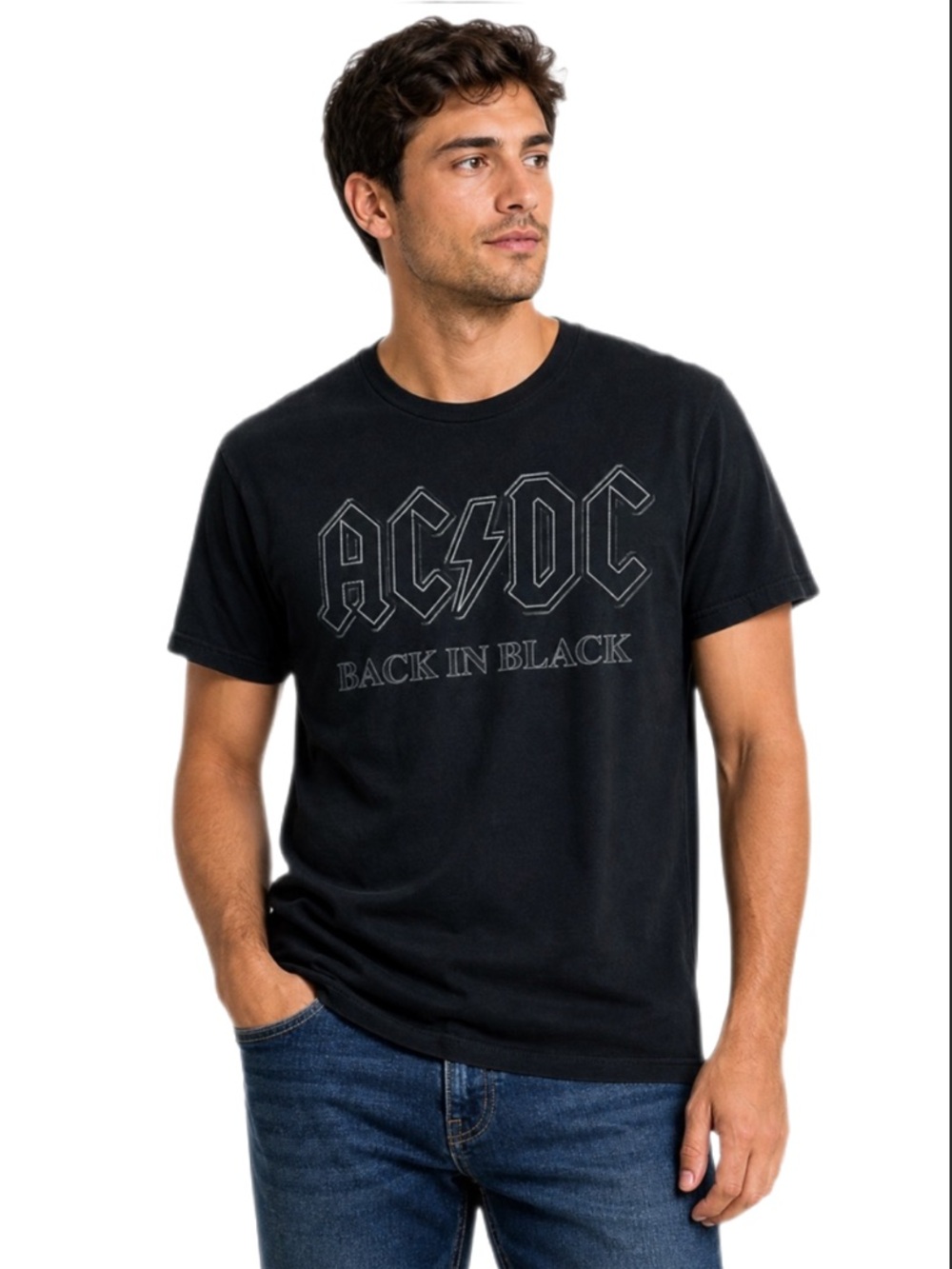 AC/DC Back in Black Graphic Band Tee – Size M